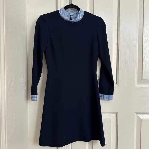 Sandro Paris Gigi Striped Trim‎ Fit and Flare Dress - Picture 3 of 11